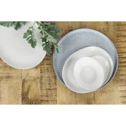 Pomax Vaisselle-PORCELINO WHITE - assiette à pain - ovale - porcelaine - L 16 x W 13 x H 1 cm - blanc