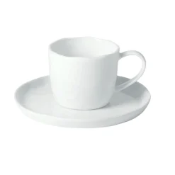 Pomax Vaisselle-PORCELINO WHITE - tasse & soucoupe - porcelaine - DIA 16 x H 9 cm
