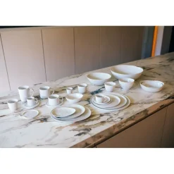 Pomax Vaisselle-PORCELINO WHITE - tasse & soucoupe - porcelaine - DIA 11,5 x H 7,2 cm - blanc