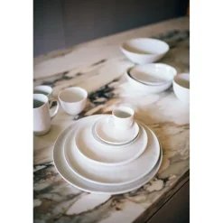 Pomax Vaisselle-PORCELINO WHITE - tasse & soucoupe - porcelaine - DIA 11,5 x H 7,2 cm - blanc