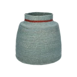 Pomax Bols & Paniers-PORT LOUIS - panier - jonc de mer - DIA 28 x H 28 cm - gris bleu