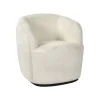 Pomax Canapés-PORTERVILLE - canapé 1 place - bouclé / contre-plaqué - L 74 x W 71,5 x H 72 cm - blanc