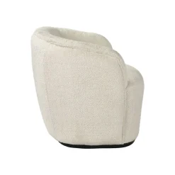 Pomax Canapés-PORTERVILLE - canapé 1 place - bouclé / contre-plaqué - L 74 x W 71,5 x H 72 cm - blanc