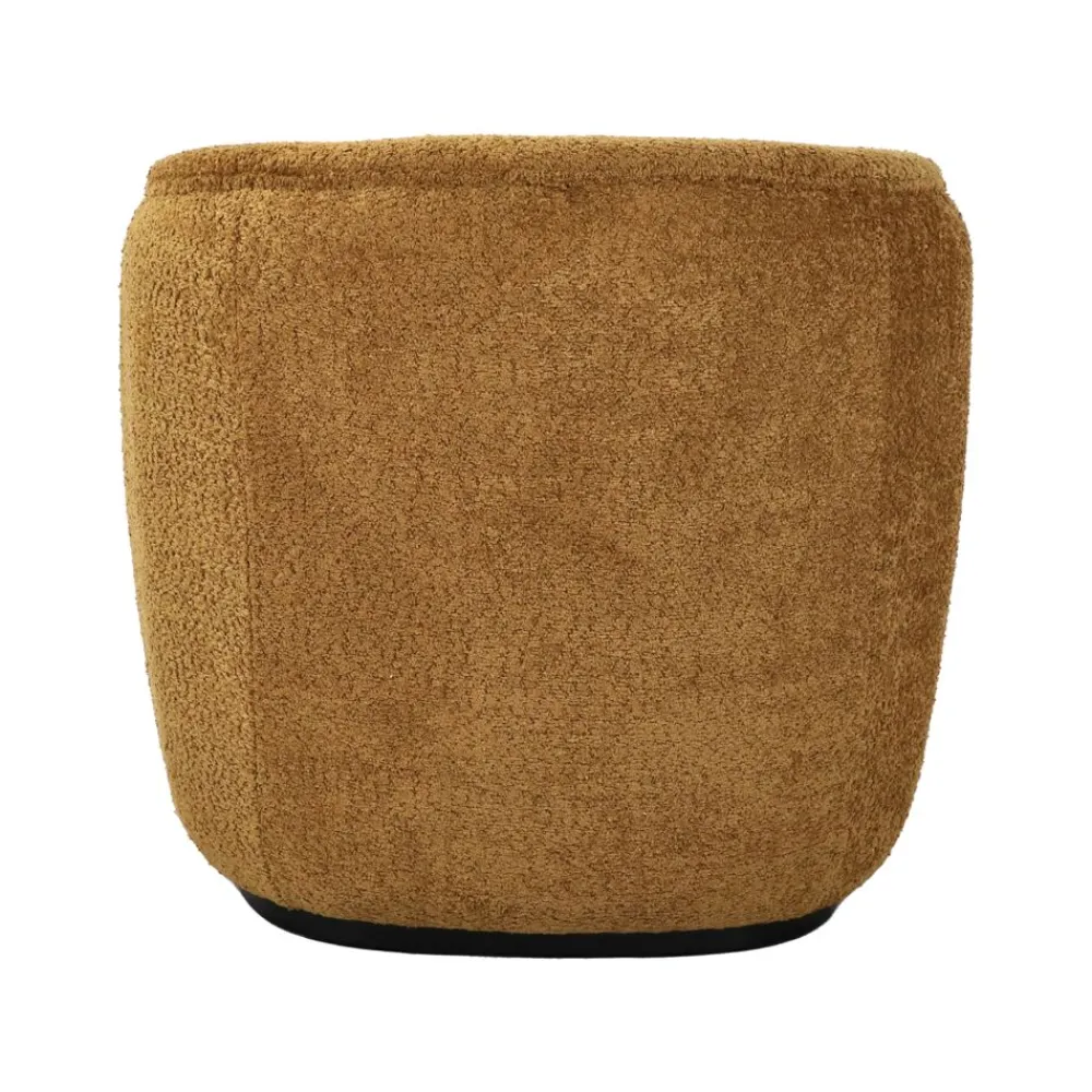 Pomax Canapés-PORTERVILLE - canapé 1 place - bouclé / contre-plaqué - L 74 x W 71,5 x H 72 cm - camel