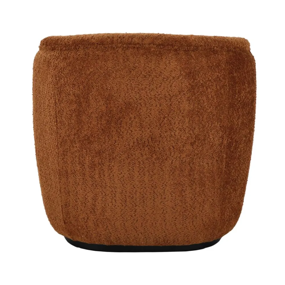 Pomax Canapés-PORTERVILLE - canapé 1 place - bouclé / contre-plaqué - L 74 x W 71,5 x H 72 cm - rouille