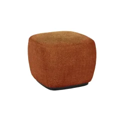 Pomax Poufs-PORTERVILLE - pouf - bouclé - L 51 x W 51 x H 41 cm - rouille