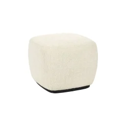 Pomax Poufs-PORTERVILLE - pouf - bouclé - L 51 x W 51 x H 41 cm - blanc