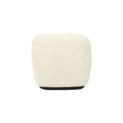 Pomax Poufs-PORTERVILLE - pouf - bouclé - L 51 x W 51 x H 41 cm - blanc