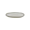 Pomax Vaisselle-PRIMEVAL - assiette à dessert - porcelaine - L 16,5 x W 15 x H 1,4 cm - gris clair