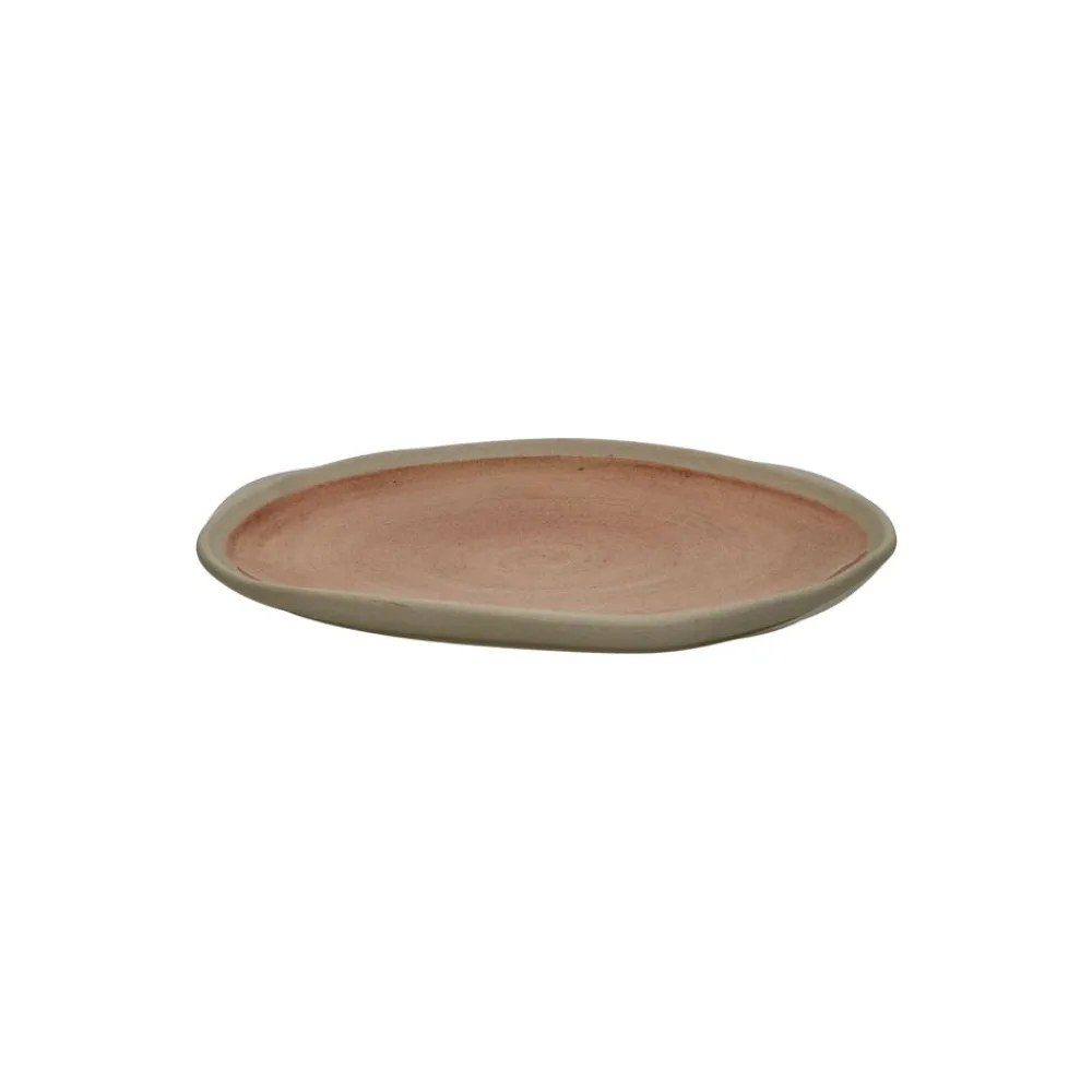 Pomax Vaisselle-PRIMEVAL - assiette à dessert - porcelaine - L 16,5 x W 15 x H 1,4 cm - terracotta