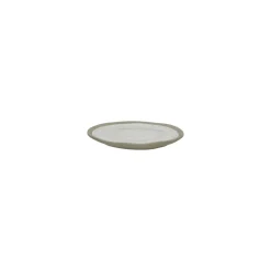 Pomax Vaisselle-PRIMEVAL - assiette apéritif - porcelaine - L 10,7 x W 9,5 x H 1,2 cm - gris clair