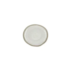Pomax Vaisselle-PRIMEVAL - assiette apéritif - porcelaine - L 10,7 x W 9,5 x H 1,2 cm - gris clair