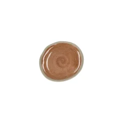 Pomax Vaisselle-PRIMEVAL - assiette apéritif - porcelaine - L 10,7 x W 9,5 x H 1,2 cm - terracotta