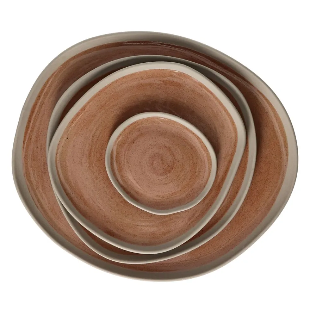 Pomax Vaisselle-PRIMEVAL - assiette apéritif - porcelaine - L 10,7 x W 9,5 x H 1,2 cm - terracotta