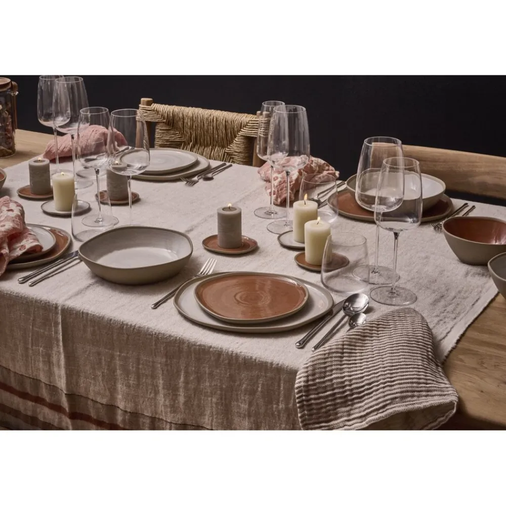 Pomax Vaisselle-PRIMEVAL - assiette apéritif - porcelaine - L 10,7 x W 9,5 x H 1,2 cm - terracotta
