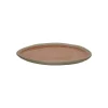Pomax Vaisselle-PRIMEVAL - assiette petit déjeuner - porcelaine - L 20,4 x W 20 x H 1,5 cm - terracotta