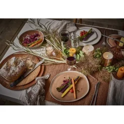 Pomax Vaisselle-PRIMEVAL - assiette plate - porcelaine - L 27 x W 24,3 x H 1,5 cm - gris clair