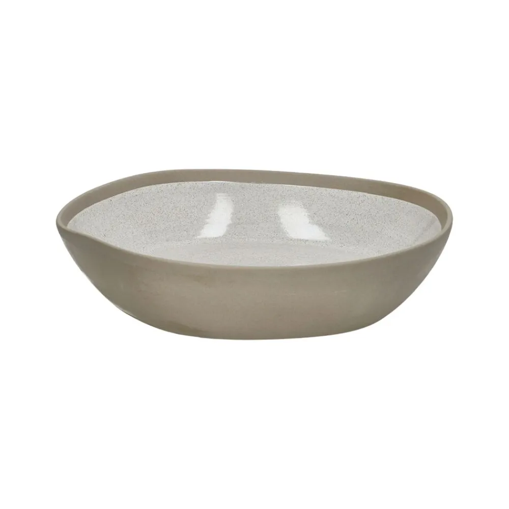 Pomax Vaisselle-PRIMEVAL - bol à pâtes - porcelaine - L 22,1 x W 21,7 x H 4,8 cm - gris clair