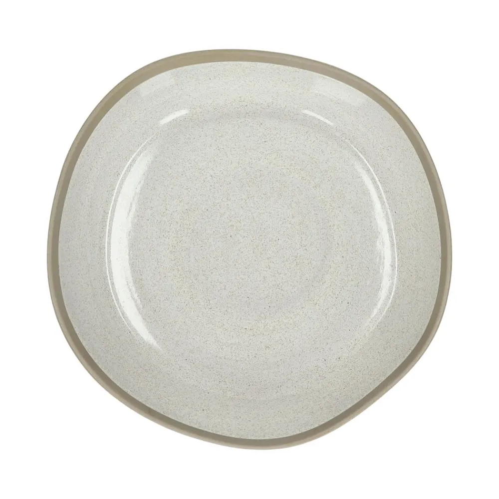 Pomax Vaisselle-PRIMEVAL - bol à pâtes - porcelaine - L 22,1 x W 21,7 x H 4,8 cm - gris clair