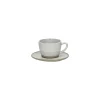 Pomax Vaisselle-PRIMEVAL - tasse & soucoupe - porcelaine - L 11,4 x W 10 x H 5,8 cm - gris clair