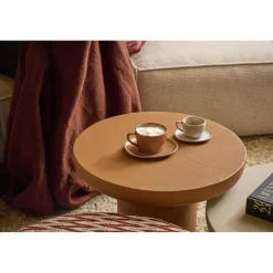Pomax Vaisselle-PRIMEVAL - tasse & soucoupe - porcelaine - L 15,3 x W 13,4 x H 7,7 cm - terracotta