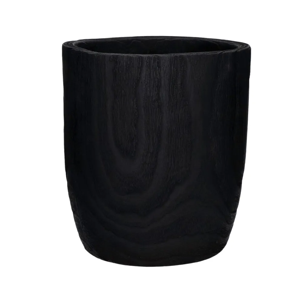 Pomax Cache-pots-PURE - pot à fleurs - bois de paulownia - DIA 30 x H 32 cm - noir