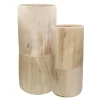 Pomax Cache-pots-PURE - set/2 vases - bois de paulownia - DIA 22/28 x H 50/65 cm - naturel