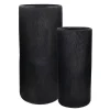 Pomax Cache-pots-PURE - set/2 vases - bois de paulownia - DIA 22/28 x H 50/65 cm - noir