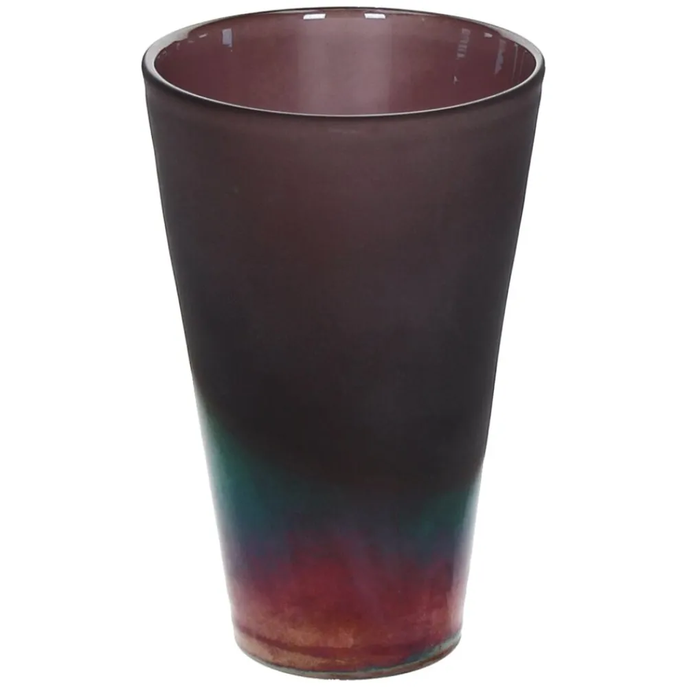 Pomax Vases-PURPLE RAIN - verre - DIA 12,5 x H 19,5 cm - pourpre