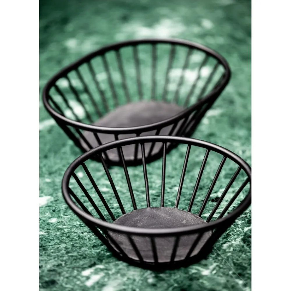 Pomax Saladiers / Plats À Servir-RAIL - bol de fruits - métal - DIA 40 x H 10 cm - noir