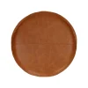 Pomax Coussins-RAMBO - coussin - cuir - DIA 36 cm - cognac