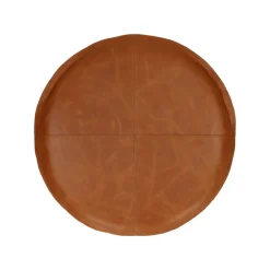 Pomax Coussins-RAMBO - coussin - cuir - DIA 36 cm - cognac