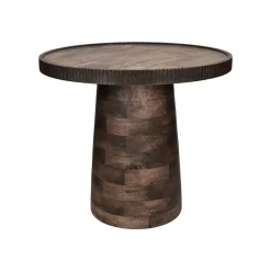 Pomax Tables Basses | Tables-RAMONA - table d'appoint - bois de mangier - DIA 46 x H 41,5 cm - noyer
