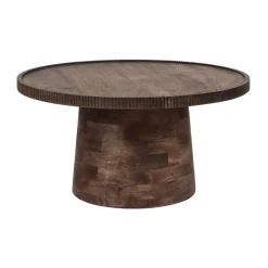 Pomax Tables Basses | Tables-RAMONA - table d'appoint - bois de mangier - DIA 65 x H 34 cm - noyer