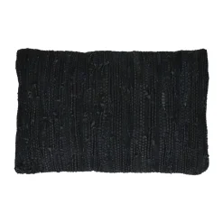 Pomax Coussins-RAW - coussin - cuir recyclé / tissues recyclées - L 60 x W 40 cm - noir