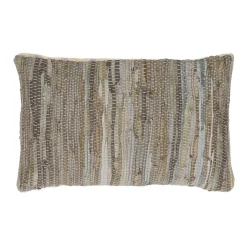 Pomax Coussins-RAW - coussin - cuir recyclé / tissues recyclées - L 50 x W 30 cm - beige