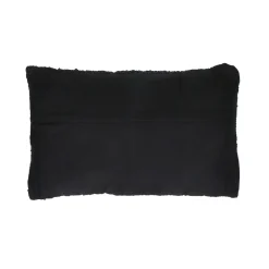 Pomax Coussins-RAW - coussin - cuir recyclé / tissues recyclées - L 50 x W 30 cm - noir