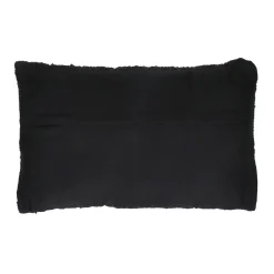 Pomax Coussins-RAW - coussin - cuir recyclé / tissues recyclées - L 60 x W 40 cm - noir