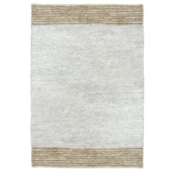 Pomax Tapis-RAW - tapis - cuir recyclé / jute - L 240 x W 180 cm - gris clair