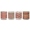 Pomax Photophores / T-lights-ÔRAY - photophore - verre / tissues recyclées - DIA 10 x H 13,5 cm - mix de rouges