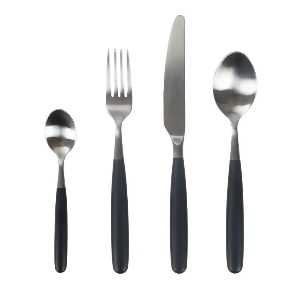 Pomax Couverts-RENOIR - set 16 couverts 18/08 - acier inoxidable / resin - noir