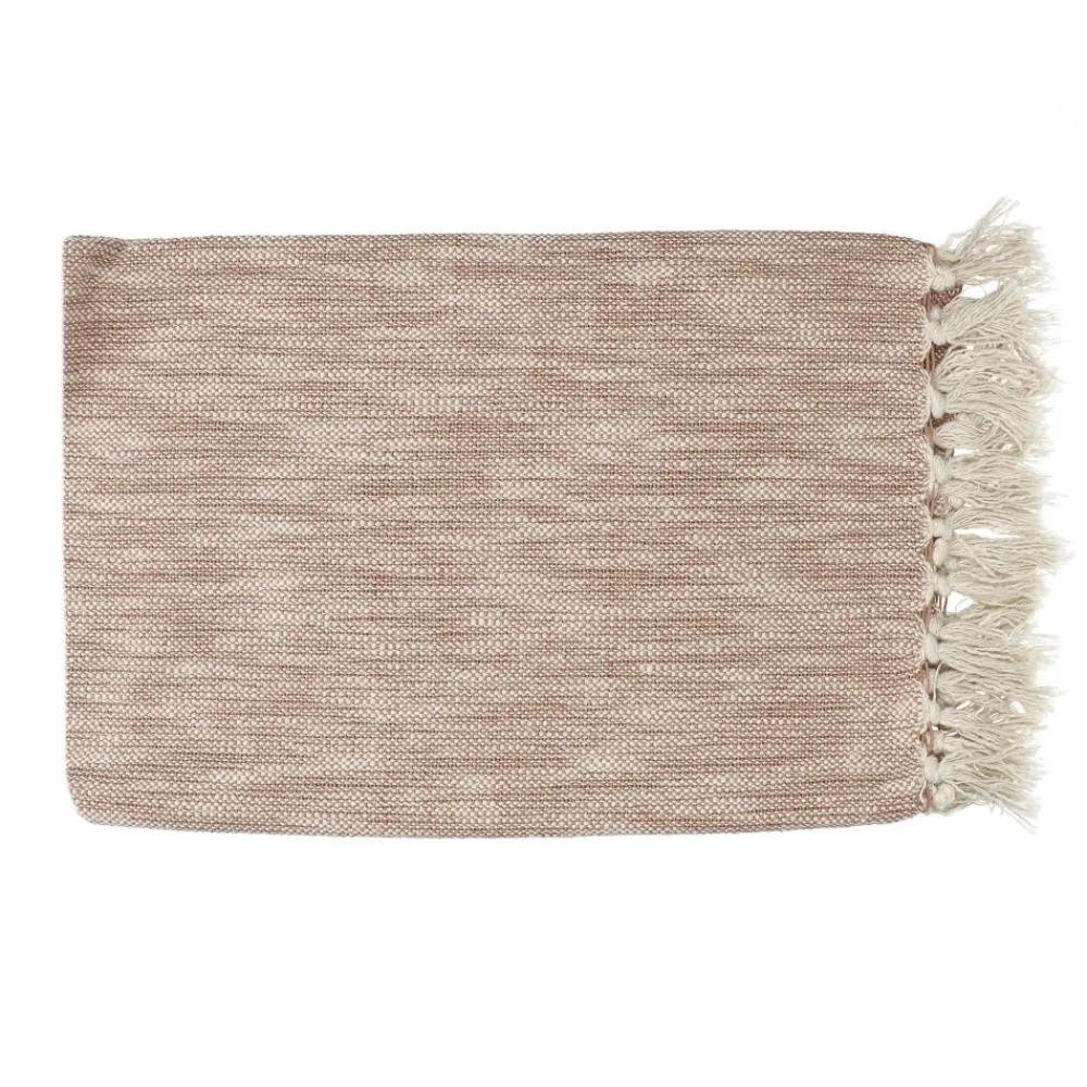Pomax Plaids-REVERIES - plaid - coton - L 170 x W 130 cm - pêche