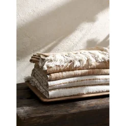 Pomax Plaids-REVERIES - plaid - coton - L 170 x W 130 cm - ocre