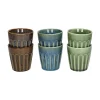Pomax Vaisselle-RIALTO - set/6 gobelets - porcelaine - DIA 8 x H 8,5 cm - mix de couleurs