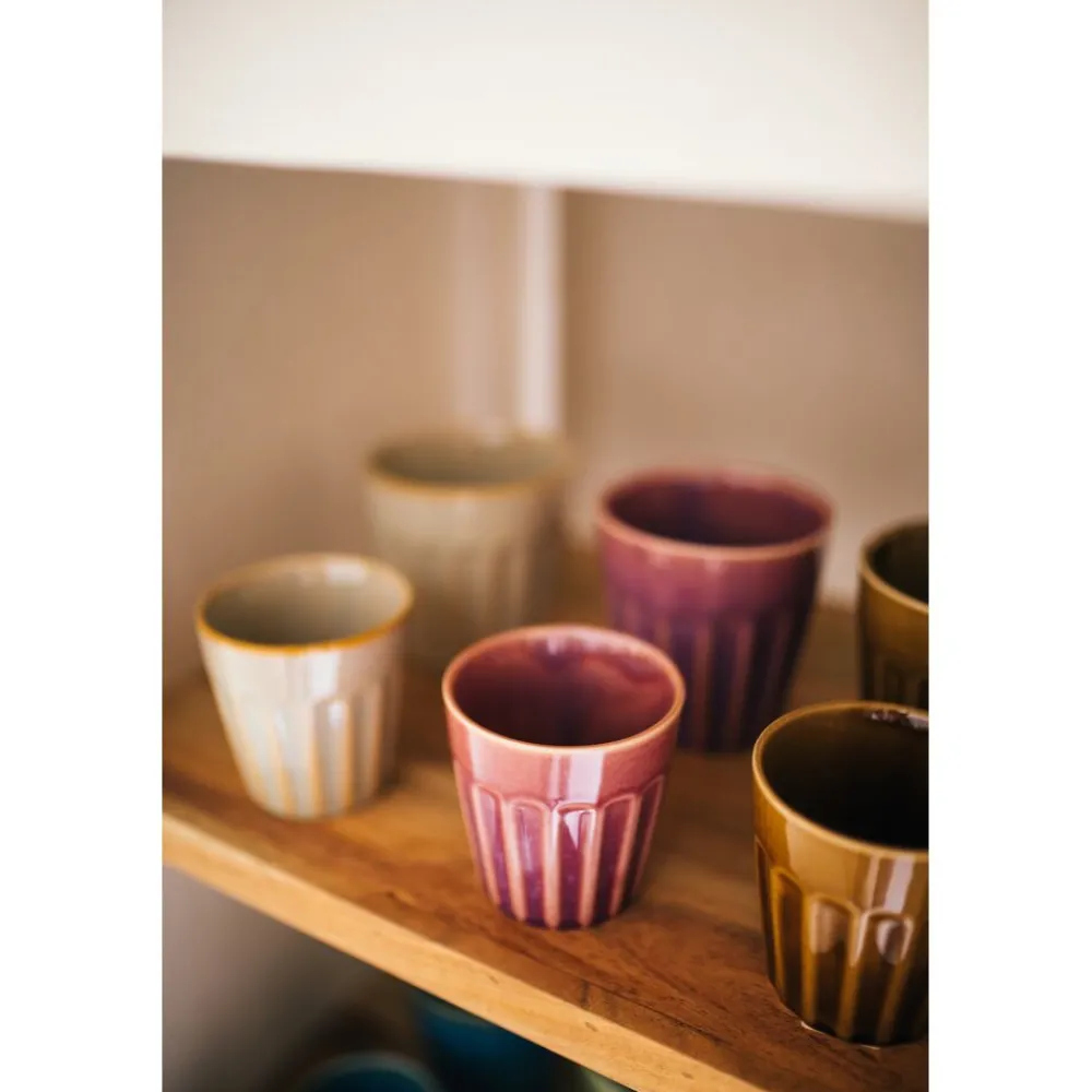 Pomax Vaisselle-RIALTO - set/6 gobelets - porcelaine - DIA 8 x H 8,5 cm - mix de couleurs