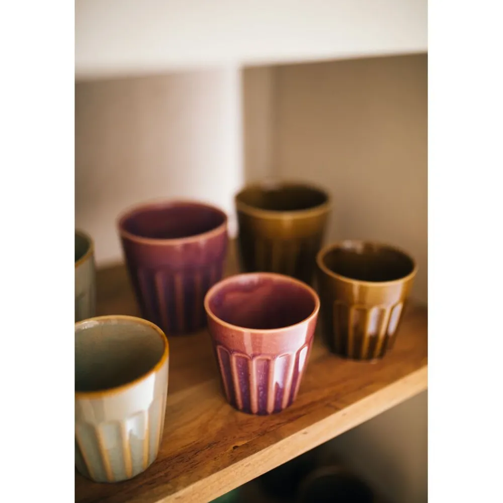 Pomax Vaisselle-RIALTO - set/6 gobelets - porcelaine - DIA 8 x H 8,5 cm - mix de couleurs
