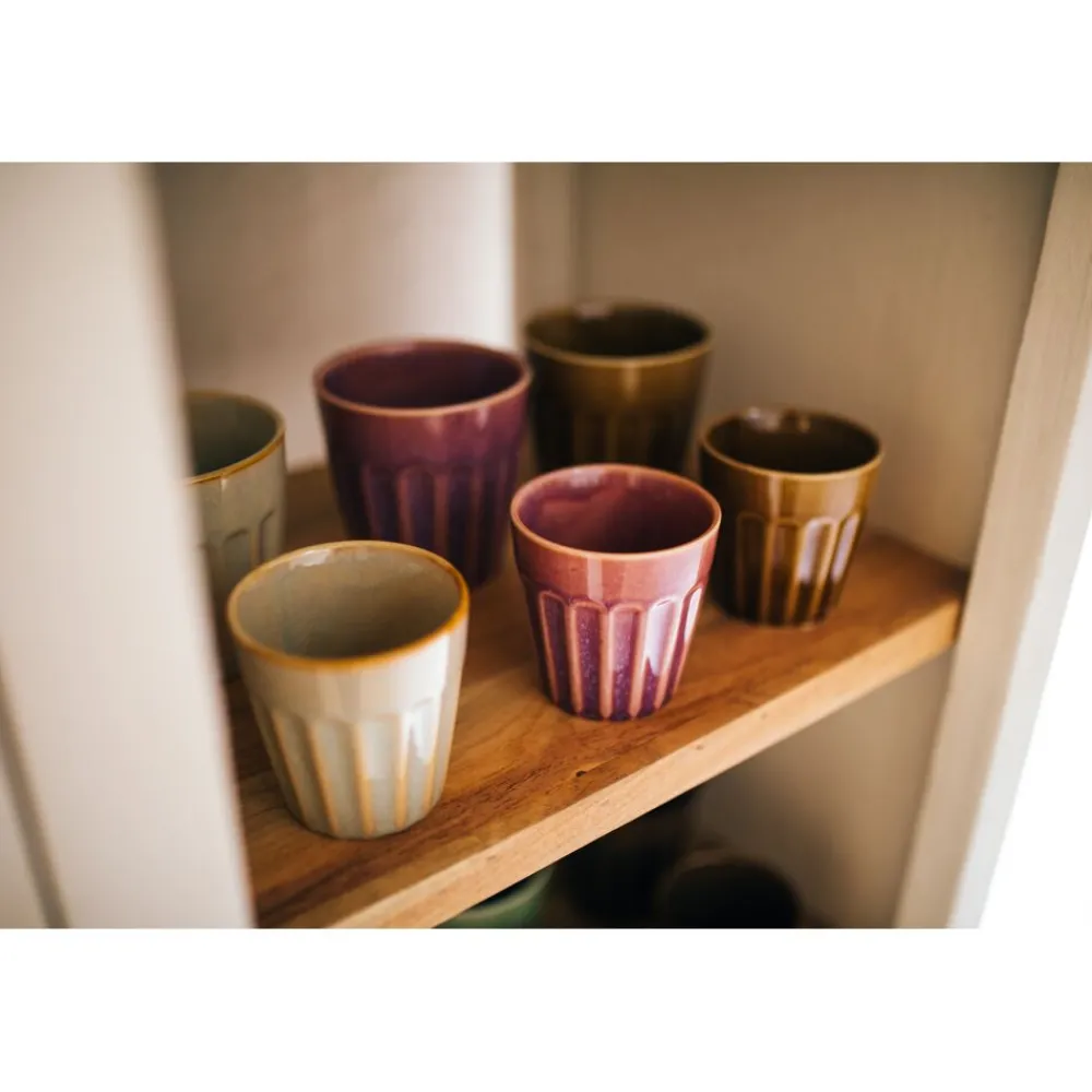 Pomax Vaisselle-RIALTO - set/6 gobelets - porcelaine - DIA 10 x H 10 cm - mix de couleurs