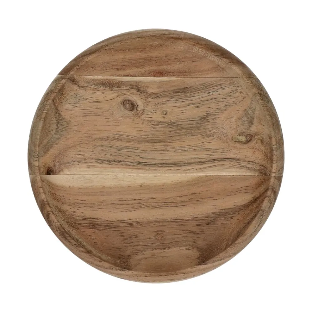 Pomax Saladiers / Plats À Servir-RIGA - plat - bois d'acacia - DIA 20 x H 3 cm - naturel