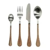 Pomax Couverts-RÉMY - set 16 couverts 14/1 - acier inoxidable / bois d'acacia - - naturel