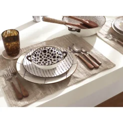 Pomax Couverts-RÉMY - set 16 couverts 14/1 - acier inoxidable / bois d'acacia - - naturel
